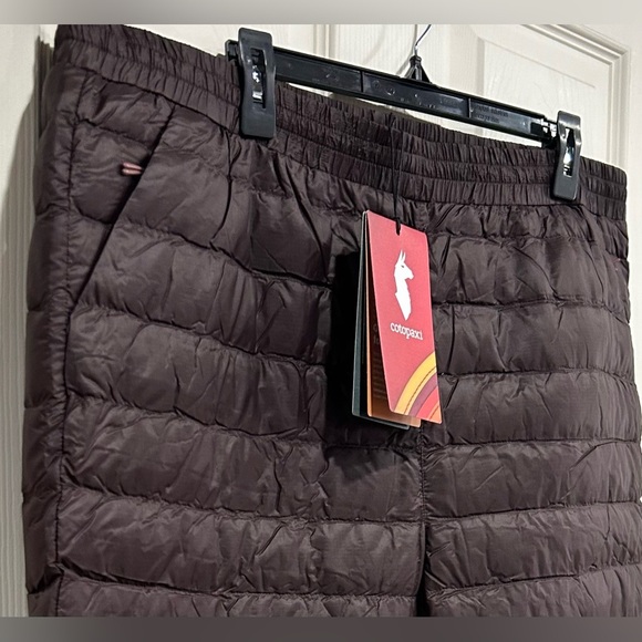 Cotopaxi Men's XL Fuego Down Pant Coffee Stripes Rust Brown NWT 800-fill Down - Picture 3 of 8